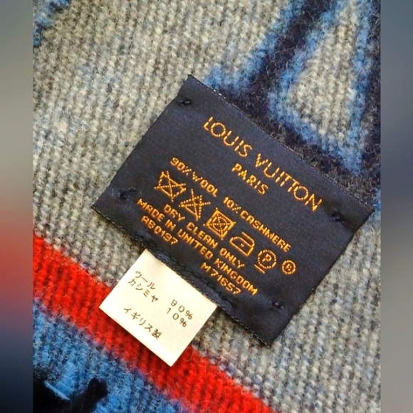 NIB Authentic Louis Vuitton Blue & Gray wool blend Scarf - Picture 9 of 10